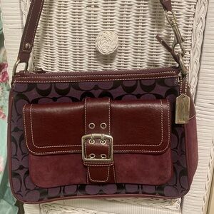 COPY - Vintage Coach special edition 2004 suede and leather Rich Burgundy fall …